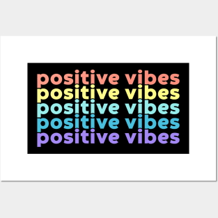 Positive Vibes (Rainbow Aesthetic) Posters and Art